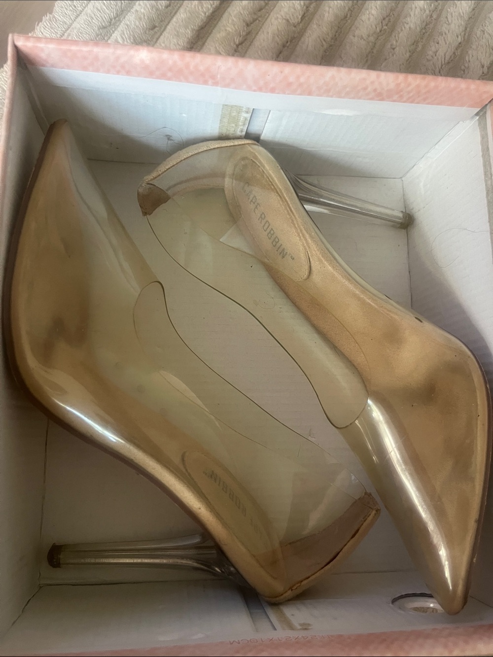 Cape Robbin Nude-Clear “Glass Doll” Pointed Toe Stiletto Heels
